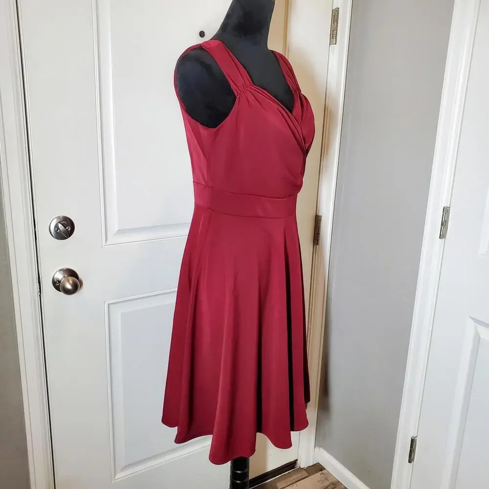 NWT Grace Karin Elegant Burgundy Red Cocktail Dress Size Large - Picture 2 of 12